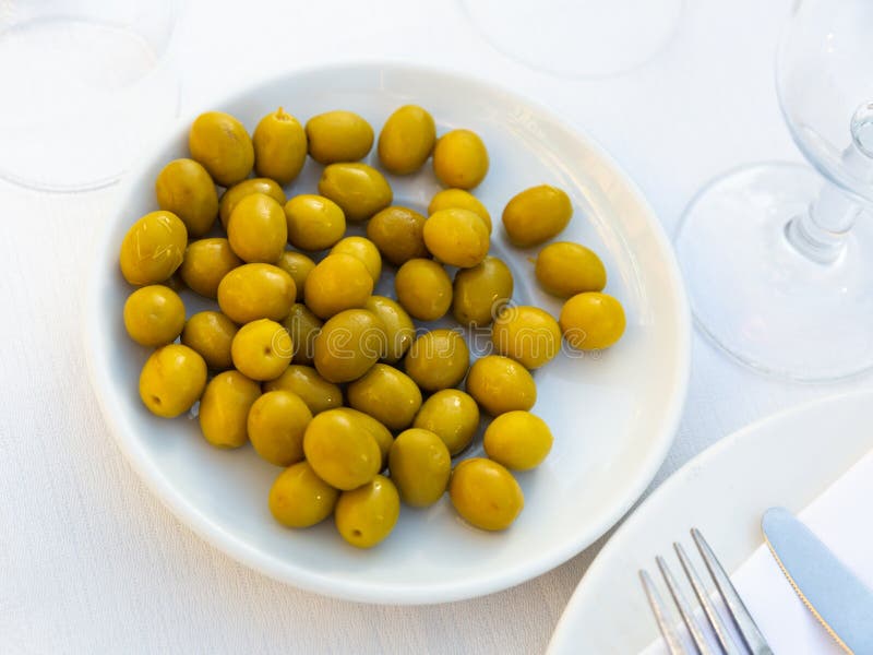 Pitted Olives Typical Spanish Snack Stock Image Image of pits
