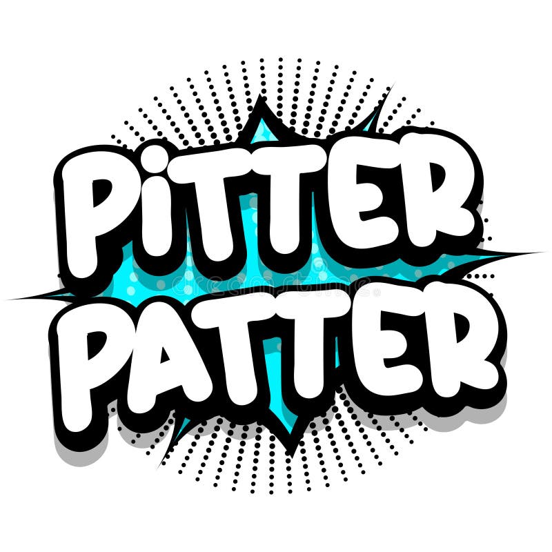 Pitter Patter Comic Book Explosion Bubble Vector Illustration Stock