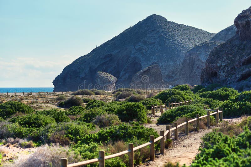 Pittoresk Playa de Los Muertos spain arkivfoto Pittoresk Playa de Los Muertos spain arkivfoto