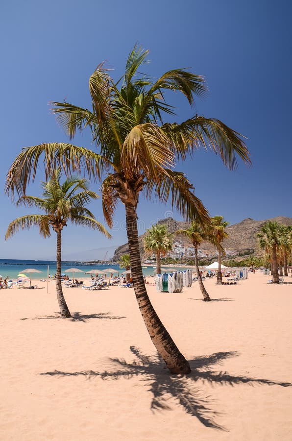Pittoresk ursnygg sikt på den Teresitas stranden på den Tenerife ön arkivfoton Pittoresk ursnygg sikt på den Teresitas stranden på den Tenerife ön arkivfoton