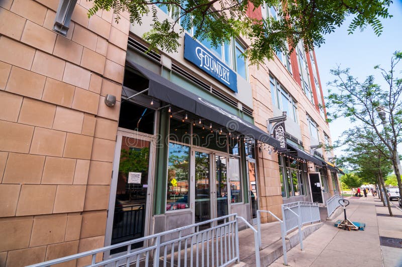 Pittsburgh, Pennsylvania, USA 7/6/2019 The Foundry Table & Tap restaurant, a popular night spot on North Shore Drive near the spor