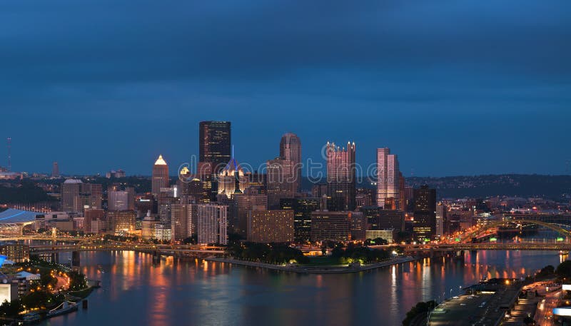Pittsburgh skyline panorama. stock photos