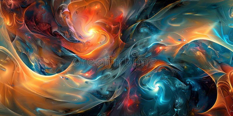 Pittura astratta vibrante con gialli e arancioni blu illustrazione di stock