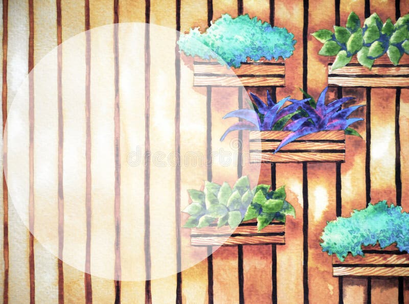 Pittura dell'acquerello, disegnata a mano su carta, illustrazione verticale del giardino royalty illustrazione gratis