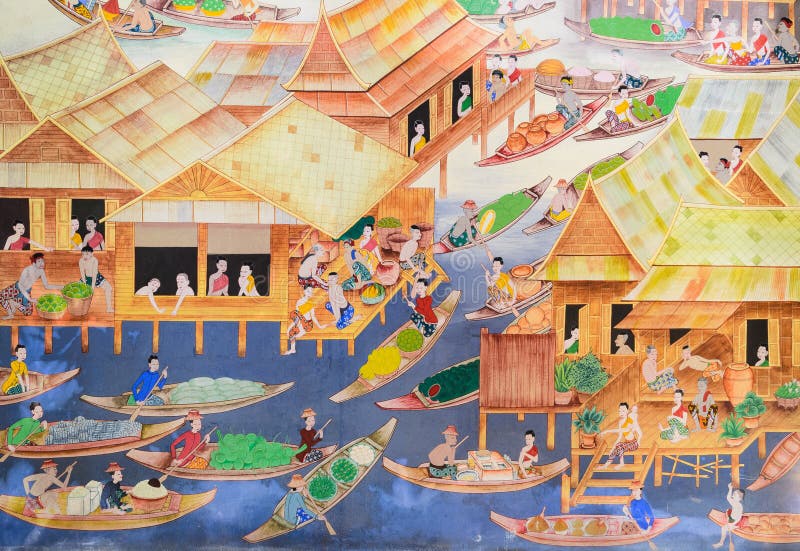 Pittura murale thailandese immagine stock libera da diritti