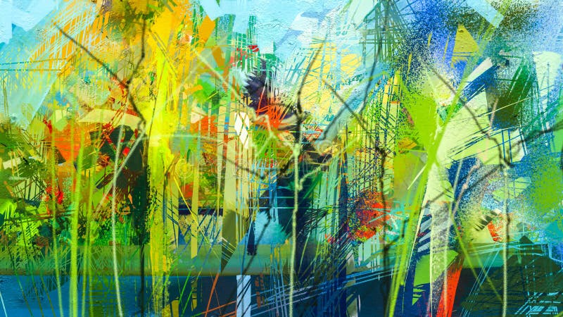 Pittura a olio variopinta astratta su struttura della tela illustrazione vettoriale Pittura a olio variopinta astratta su struttura della tela illustrazione vettoriale
