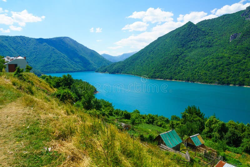 Piva River and Lake stock photo