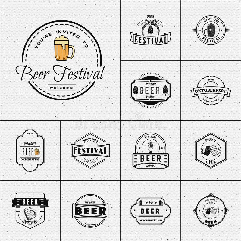 Piwni festiwal odznak logowie i etykietki dla żadny używają royalty ilustracja Piwni festiwal odznak logowie i etykietki dla żadny używają royalty ilustracja