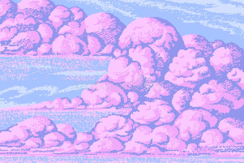 Mây Pixel Art. 8 bit đối tượng. Hình nền bầu trời phép thuật hồng. Thiết kế đồ họa retro... mang đến cho bạn những hình ảnh sống động, đầy màu sắc và phá cách về thế giới Pixel Art. Với bối cảnh bầu trời phép thuật hồng đầy lãng mạn, bạn có thể thỏa sức sáng tạo và khám phá thế giới của riêng mình.