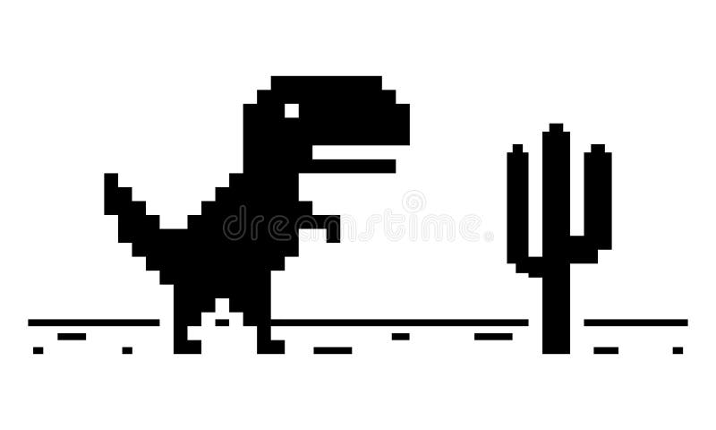 Pixel dinosaur error icon game browser offline Vector Image