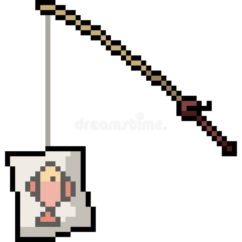 Pixel art fake fish bait stock vector. Illustration of fake 265893500