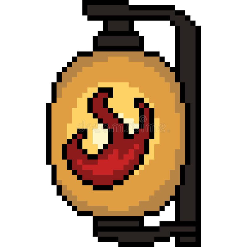 Pixel Art Fire Light Lantern Stock Vector Illustration of lantern