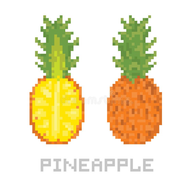 Vector Pixel Art Pineapple Stock Vector Illustration Of