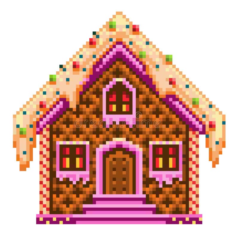 Pixel art natal gingerbread man ícone de vetor de biscoito de natal para  jogo de 8 bits em fundo branco