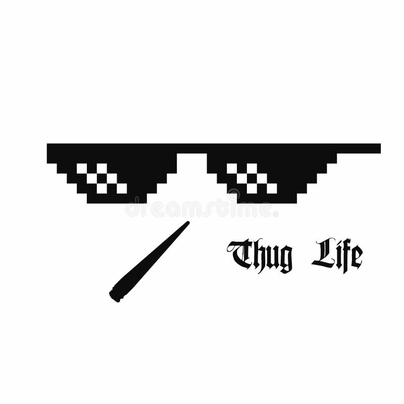 Pixel Art Glasses Thug Life Meme Glasses With Cannabis