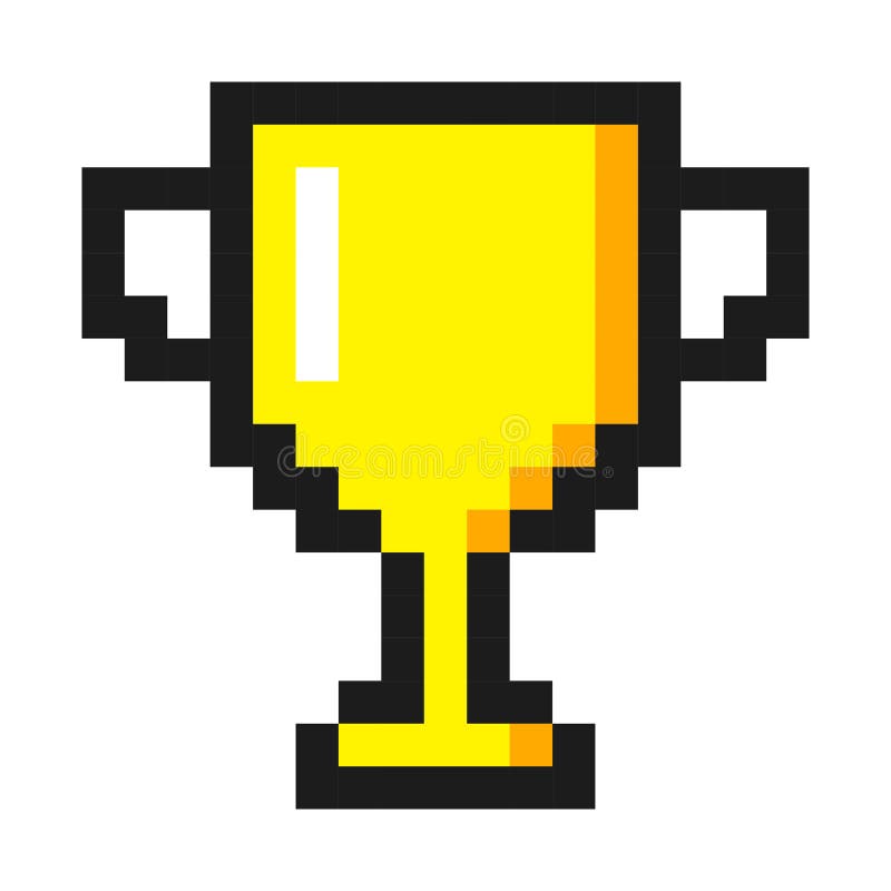 Pixel art golden cup award trophy icon vector illustration Pixel art golden cup award trophy icon vector illustration