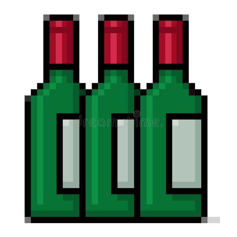 Pixel Bottles With Different Potions Stock Illustration