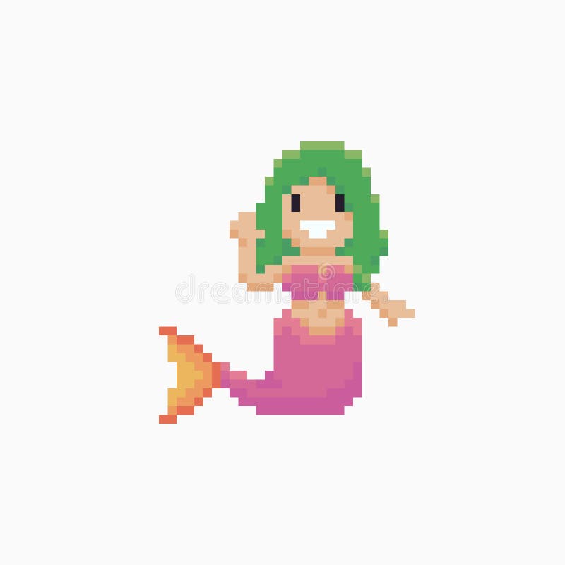 Pixel Art Mermaid.