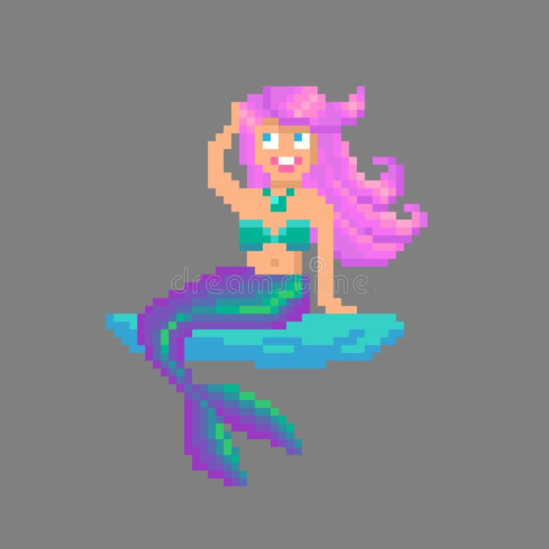 Pixel art mermaid. 