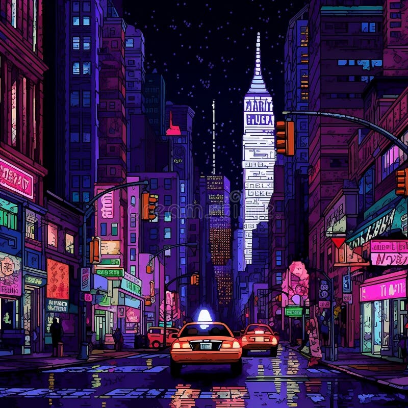 Pixel Art New York Skyline Stock Illustrations – 28 Pixel Art New York ...