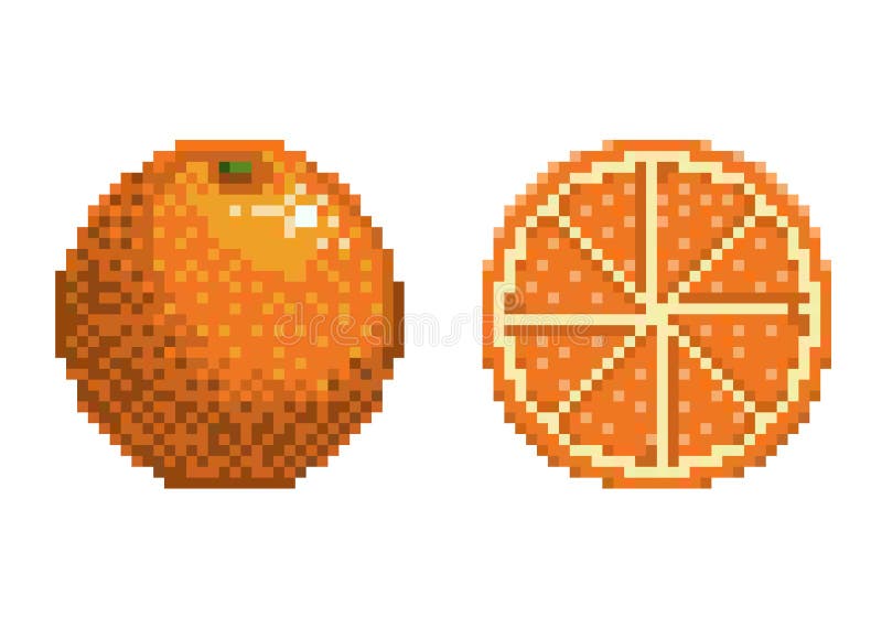 Set pixel art fruits icon 32x32 pixels Royalty Free Vector