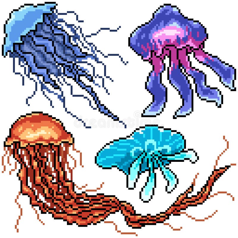 2d Pixel Art Jellyfish Sprites By Elthens Pixel Art Shop Images