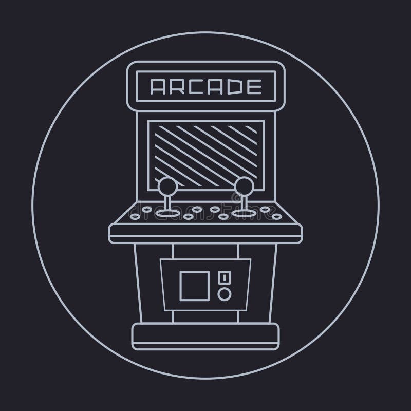 Pixel art style simple line drawing of arcade royalty free illustration