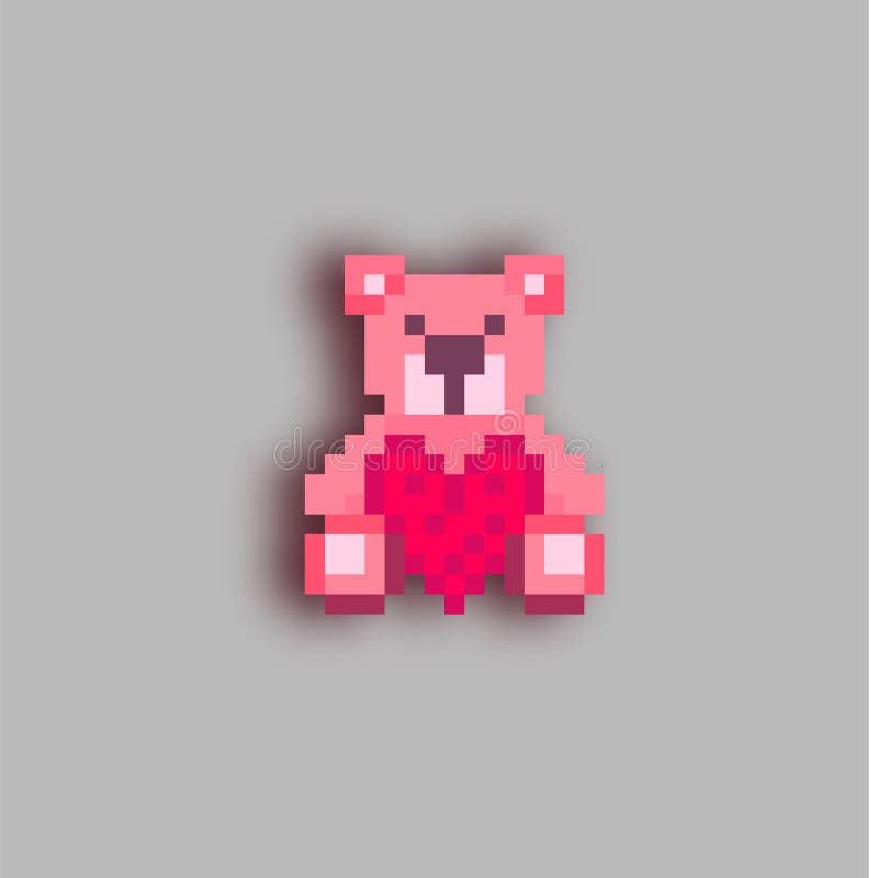 Teddy Bear Pixel Art.