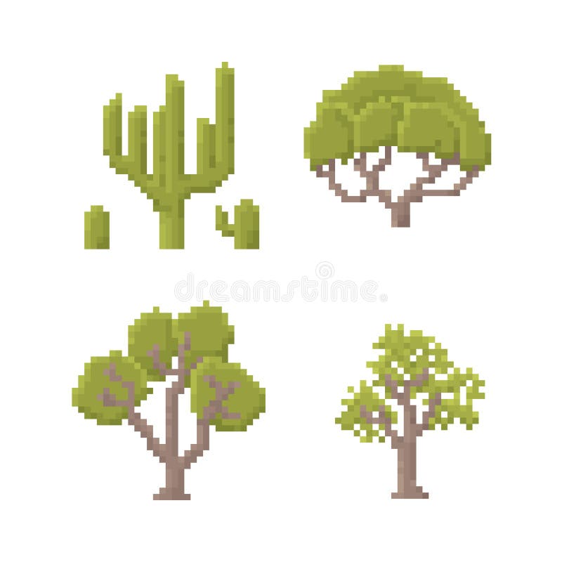 Pixel Art Trees illustration stock Pixel Art Trees illustration stock