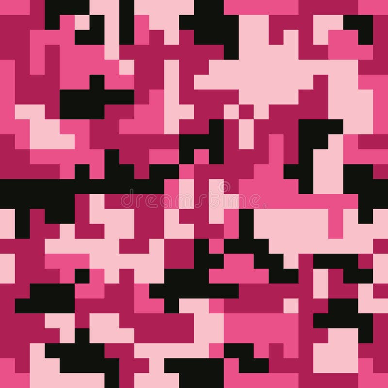 Seamless pink grey camouflage pattern Fashion pink black camo