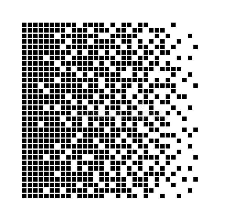 Pixel Disintegration, Decay Effect. Various Rectangular Elements Made