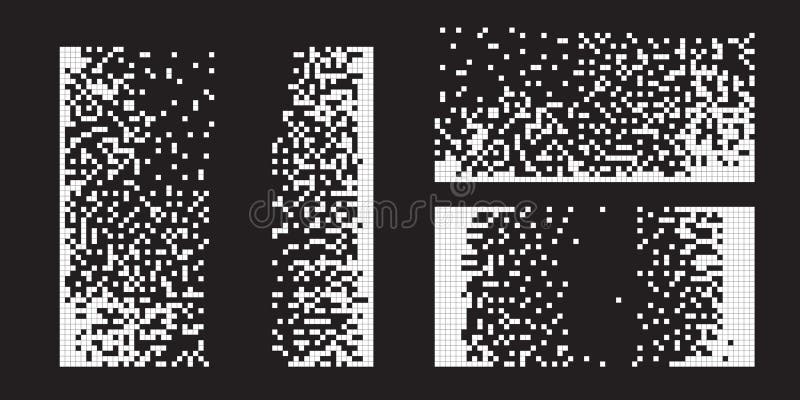 Pixel disintegration background. Decay effect. Dispersed dotted pattern. Concept of disintegration, pixel mosaic royalty free illustration