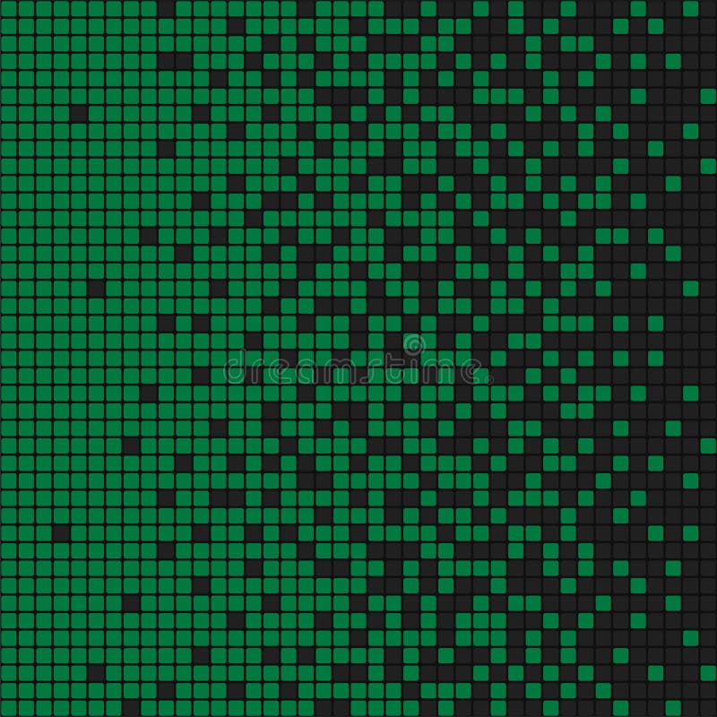 Pixel Disintegration Green and Black Background. Vector stock illustration