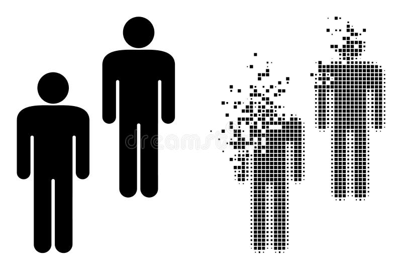 Pixel dissolti e icona persone originali royalty illustrazione gratis