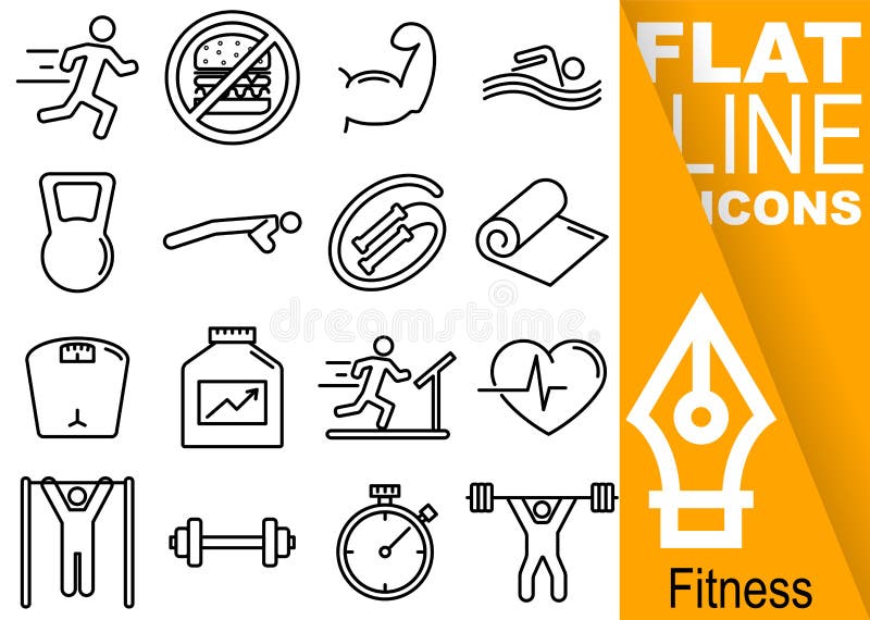 Pixel Editable de la course 70x70 Ensemble simple de ligne plate icônes avec la bannière orange verticale - course, muscles, bain illustration de vecteur Pixel Editable de la course 70x70 Ensemble simple de ligne plate icônes avec la bannière orange verticale - course, muscles, bain illustration de vecteur