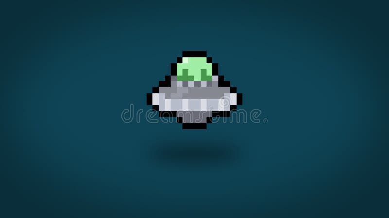 Pixel Flying Saucer UFO - Isolated 8 Bit Vector Stock Vector - Illustration  of isolated, technology: 255411935