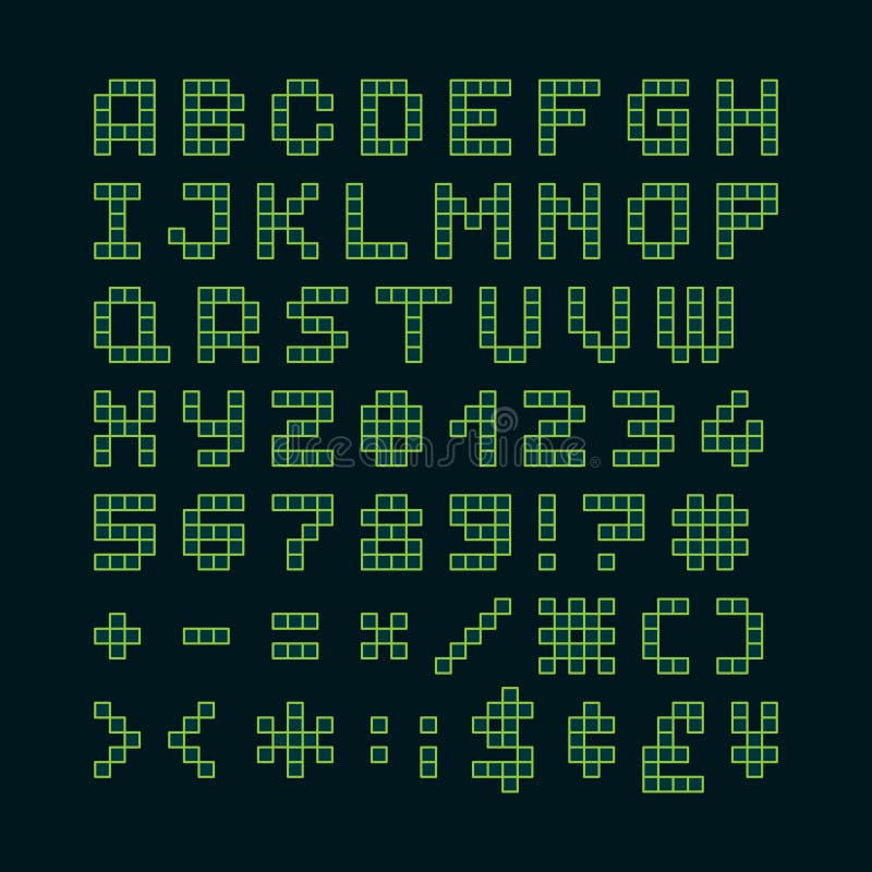 3d pixel alphabet stock illustration. Illustration of modern - 67036401