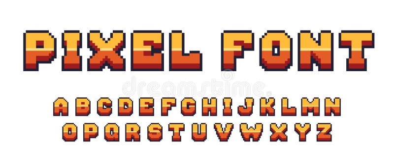 Computer 8 Bit Game Font. Retro Video Games Pixel Alphabet, 80s ...