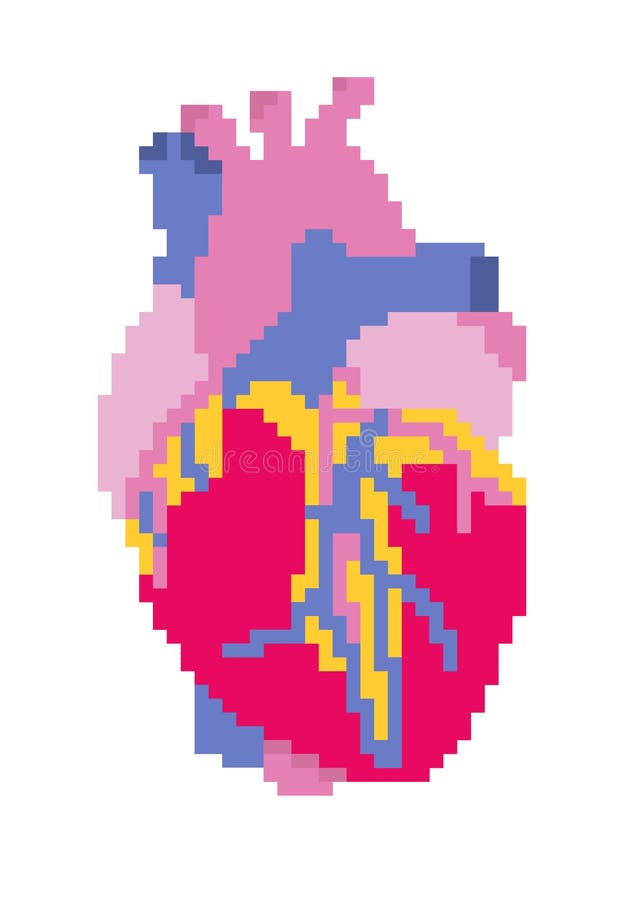 Pixel Heart Stock Vector Illustration Of Medicine Human