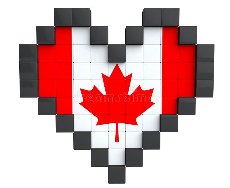 3d Pixel Heart Stock Illustration Illustration Of