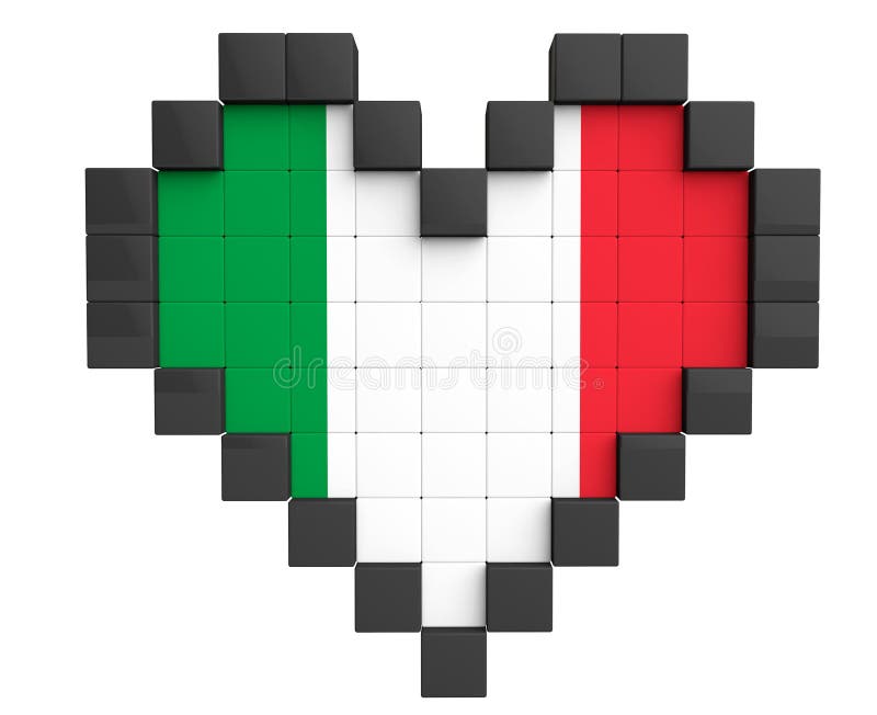 3d Pixel Heart Stock Illustration Illustration Of