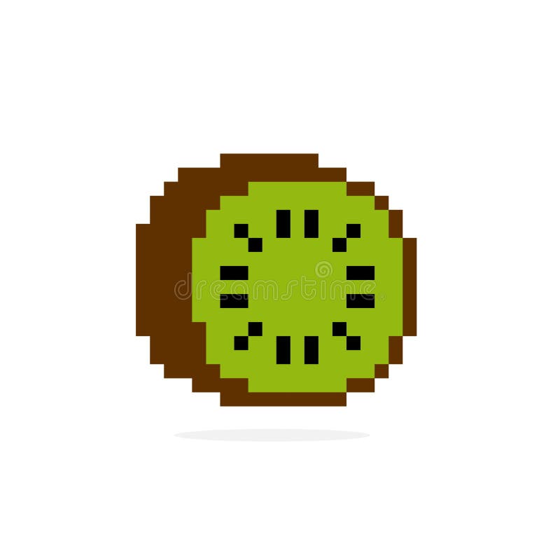 Pixel art kiwi icon 32x32 Royalty Free Vector Image