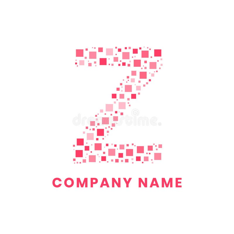 Creative Letter Z Spread Pixel Logo Stock Vector - Illustration of