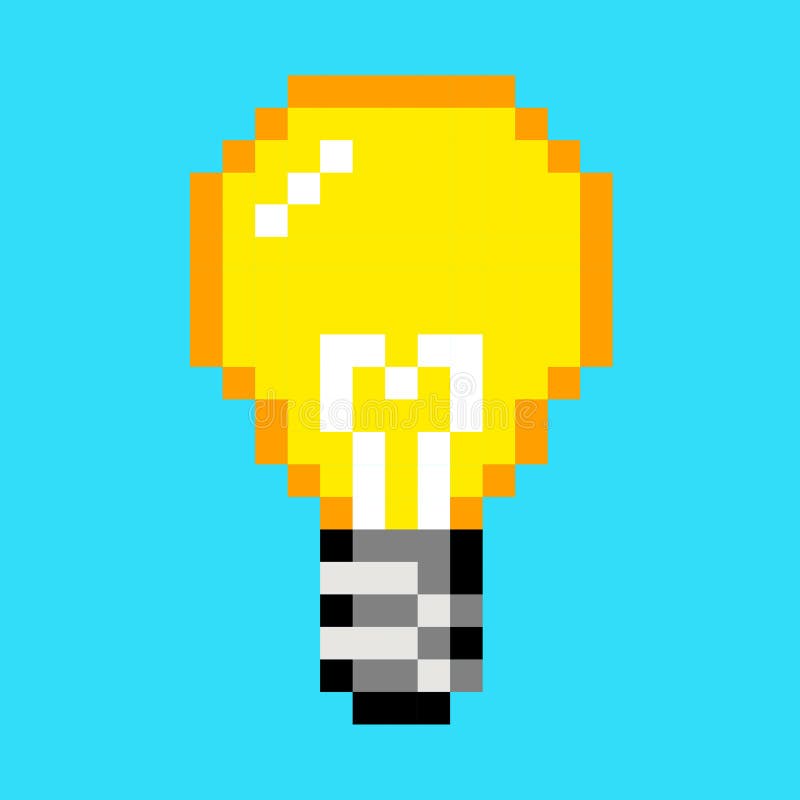 noorden Duiker slachtoffer Pixel Light Bulb Idea Art Cartoon Retro Game Style Stock Vector -  Illustration of equipment, imagination: 99017193