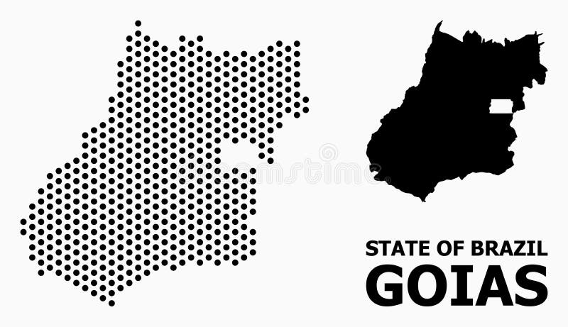 Pixel Mosaic Map of Goias State vector illustration