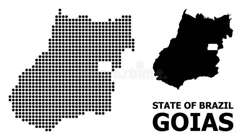 Pixel Pattern Map of Goias State stock illustration