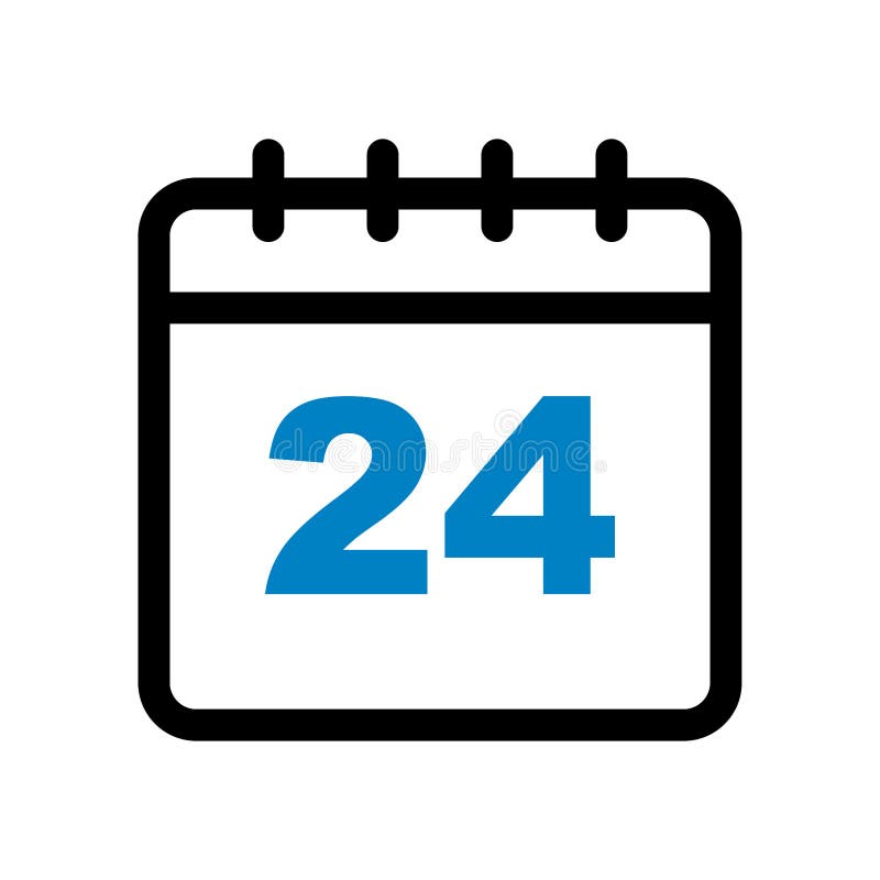 Calendar icon 24th stock vector. Illustration of diary 157328439