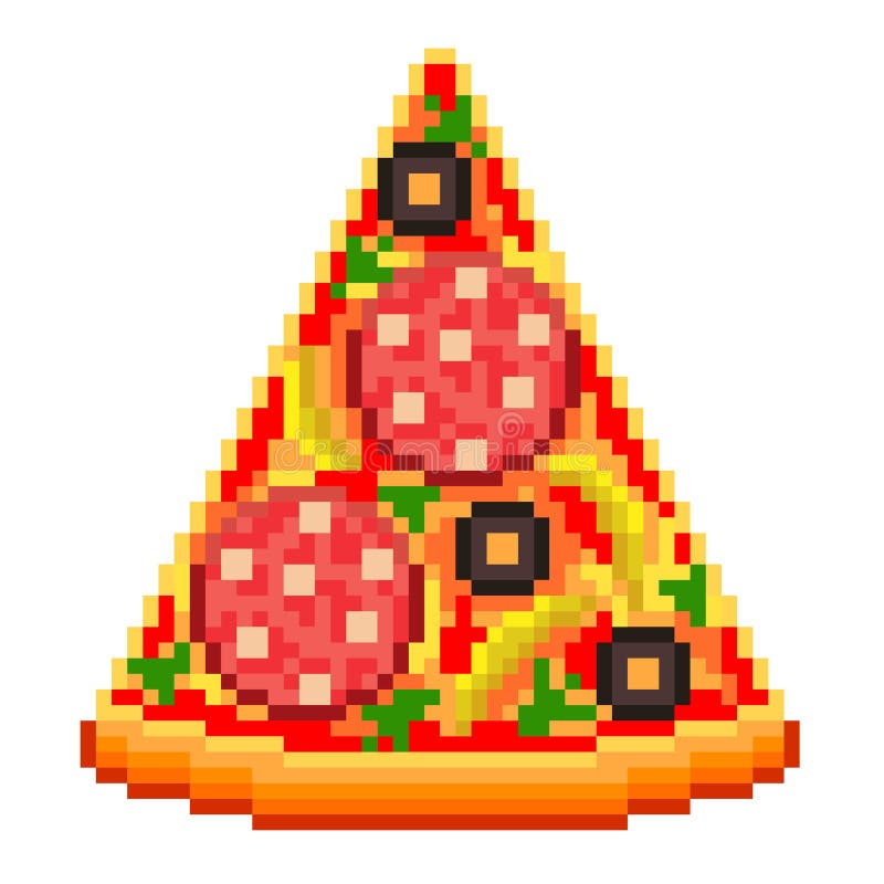 Pizza pixel art piece is pixelated fast Royalty Free Vector, pixel piece 