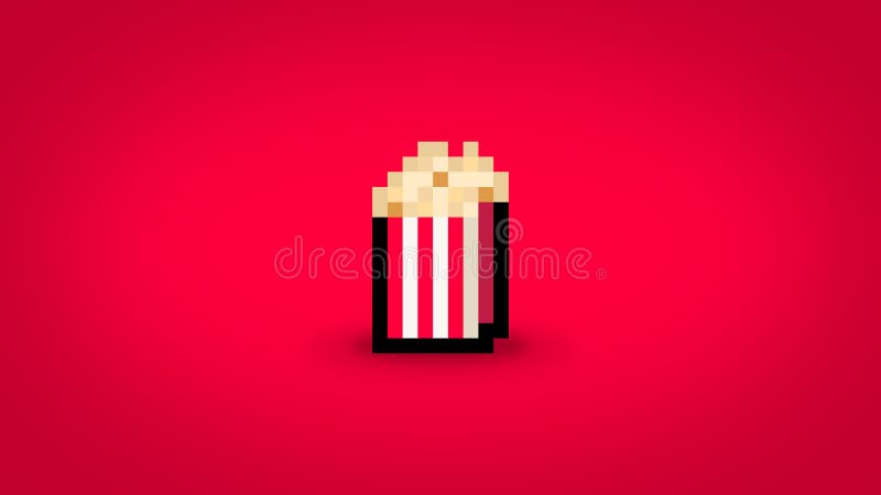 Pixel Popcorn Background - High Res 4K Wallpaper Stock Illustration -  Illustration of movie, modern: 241909272