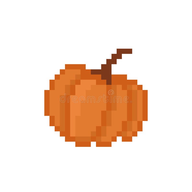 Pixel Art Pumpkin Icon 32x32 Pixels Stock Vector (Royalty Free